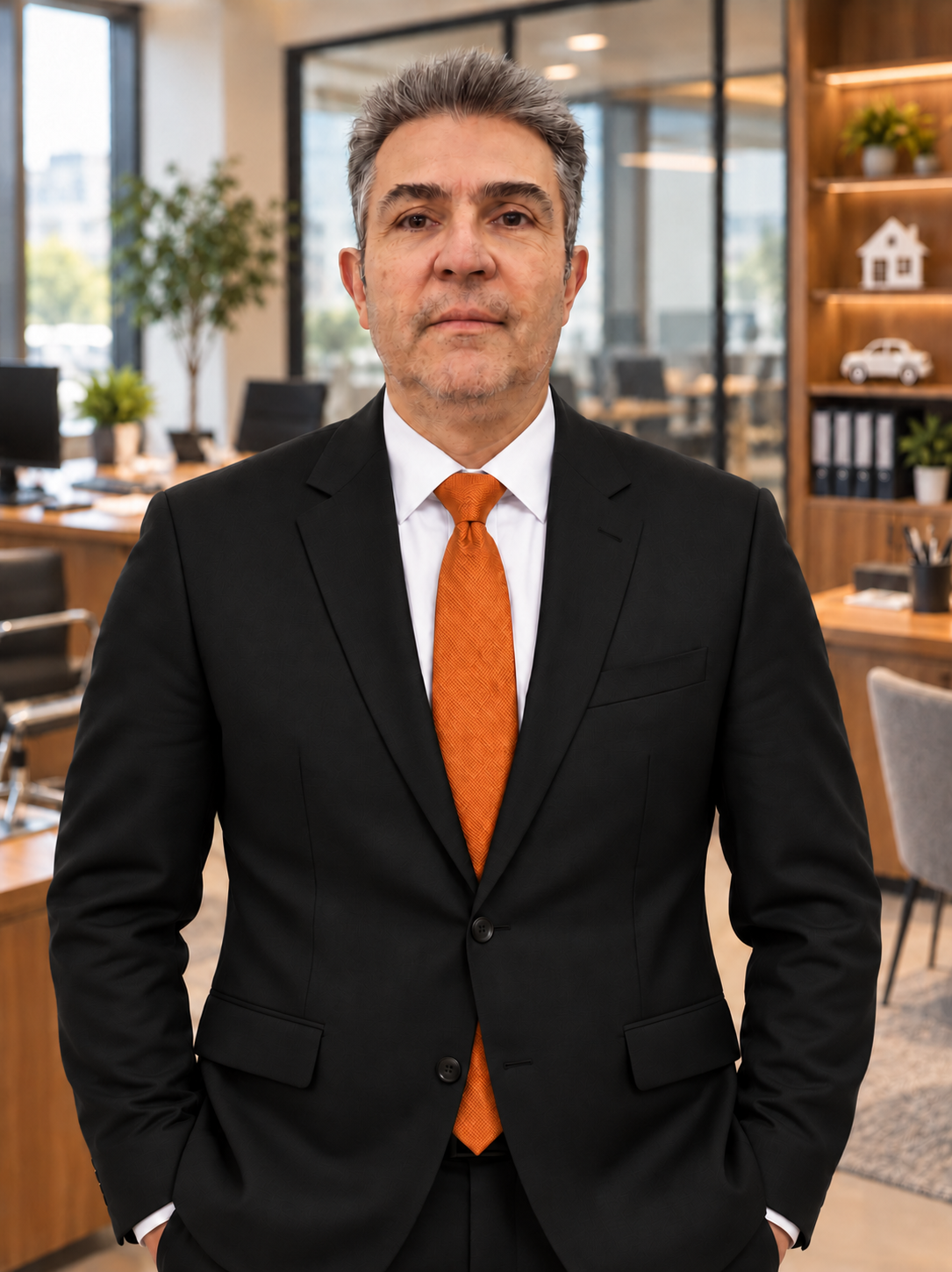 Retrato de homem de terno preto
